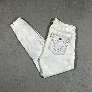 True Religion Jeans Womens 32 Light Gray Mid Rise Skinny 5-Pocket #2056